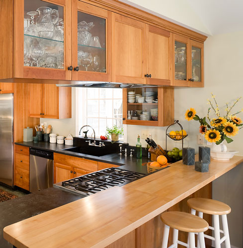 Dupont Corian kitchen countertop with sculptured custom edges