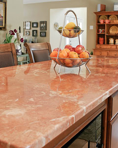 pink marble countertop