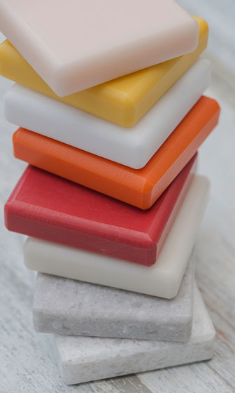 colorful solid surface countertop samples